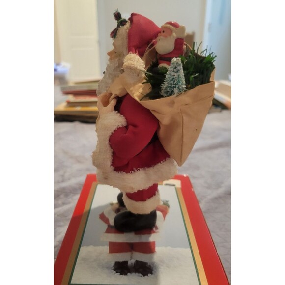 1993 THC Fabric Mache Santa Claus Figurine 11" with Box Christmas Decoration - Picture 9 of 10